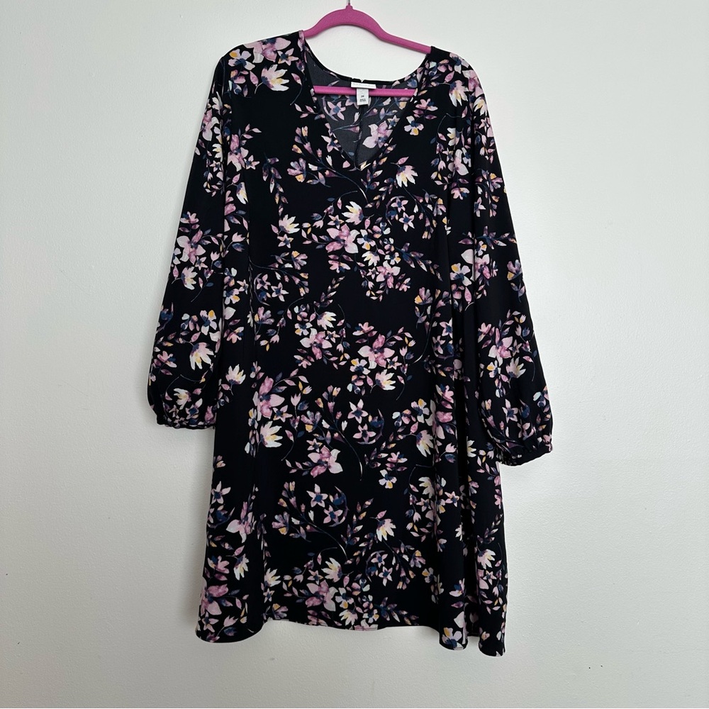 Ava & Viv Black Floral Dress